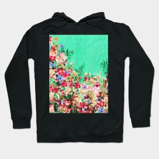 Floral and Crumpled Crepe Pattern Hoodie